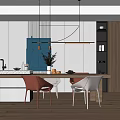 Modern Dining Table and Chair Combination Bar 3d model