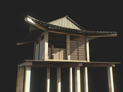 Chinese-style ancient building attic ancient building 3d model