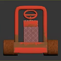 Red Children's Toy Car With Steering Wheel Orange Wheels And Pink Seat