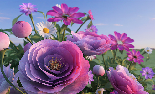 Modern Flower Rose Flower 3d model