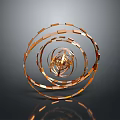 Human Organ And Hair Structure In Spiral Metallic Design