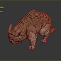 Game and Movie Character Monstrous Creature With Rough Textured Skin Horned Head and Muscular Body