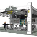 BAWBU Cafe Bar Interior Design With Bar Counter White Stools And People