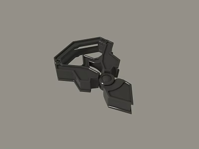 Detailed Black Mechanical Connector With Intricate Structure And Rotating Joints 3d model