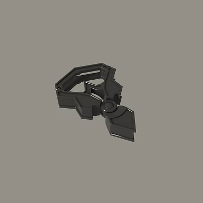 Detailed Black Mechanical Connector With Intricate Structure And Rotating Joints 3d model