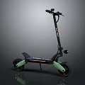 Black Electric Scooter With Green Wheels Modern Design And Sturdy Handlebar