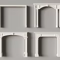 Elegant White Door Arches With Various Designs For Interior Decor 3d model