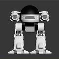 Metallic Robot Structure With Silver Body Black Head Mechanical Arms And Legs 3d model
