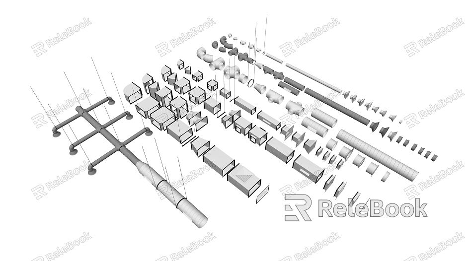 modern pipe pipe parts model