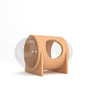 Wooden Pet House With Transparent Dome Structure And Cozy Design For Cats And Small Pets