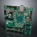 Green Advanced Circuit Board With STM32 F7 Chip And Electronic Components