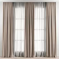 Beige Thick Curtains With Sheer Curtains For Window Modern Home Decor