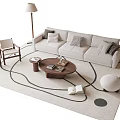 Modern sofa coffee table combination 3d model