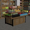 Shelf Supermarket Shelf Middle Island Cabinet Display Rack Snack Shelf Display Rack Snack Display Cabinet 3d model