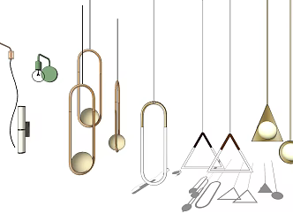 Modern lighting combination lamps 3d model