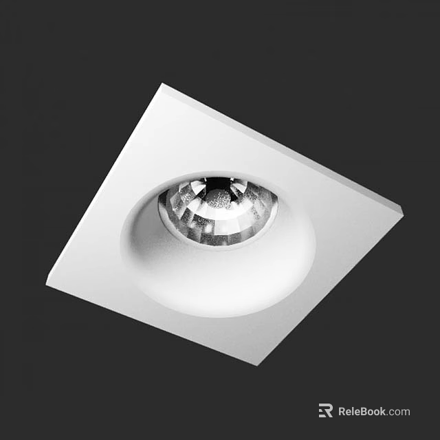 Modern Square White Downlight Spotlight For Ceiling Recessed Installation Design 3d model