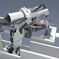 Industrial Robotic Arm Welding Metal Components With Sparks In Factory Setting