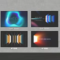 Multiple Modern TV Screens Display Various Graphics Text And Visual Designs 3d model