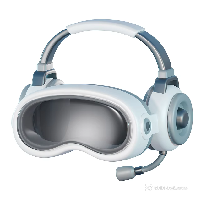 Smart Machine VR Headset With Ergonomic Design Built in Microphone And Audio Features 3d model