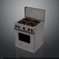 Vintage White Electric Stove With Four Burners Front Knobs And Oven Compartment