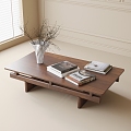 Antique solid wood coffee table 3d model