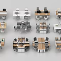 Modern Office Desk and Chair Sets With Various Configurations and Ergonomic Designs