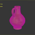 Hand Carved Terracotta Vase Sculpture With Handle And Intricate Classic Patterns Design