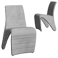 Modern Gray Woven Leisure Chairs With Unique Curved Shape For Living Room