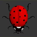 Cute 3D Ladybug Character With Red Body And Black Spots On Gray Background 3d model