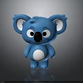 Cute 3D Blue Koala Toy With Big Eyes Black Nose And White Belly