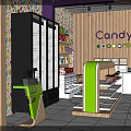 Candy Mix Sweet Shop Interior With Shelves Stocked With Candies And Sweets Heaven