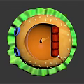 Cartoon Animal Themed Burger Shaped Vehicle With Big Blue Eyes Green Wheels And Red Seat