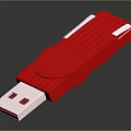 Red Portable USB Flash Drive High Speed Storage for Mobile Digital Devices 3d model