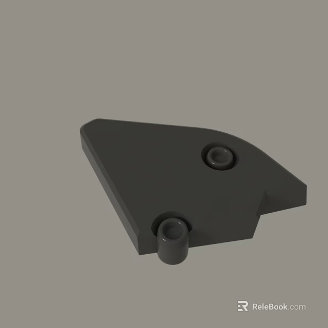 Gray Mechanical Part With Two Holes And Cylindrical Protrusion Design 3d model