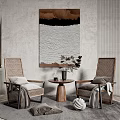 Quiet Leisure Table and Chair Combination Single Chair Side Combination 3d model