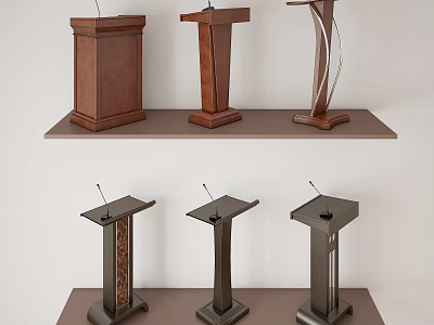 Functional Podium Designs With Wooden And Modern Styles For Presentations Events 3d model