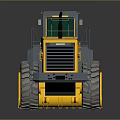 Yellow Construction Loader With Large Bucket Big Tires And Cabin Design 3d model