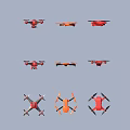 Colorful Red and Orange Drone Models for Modern Daily Living Needs
