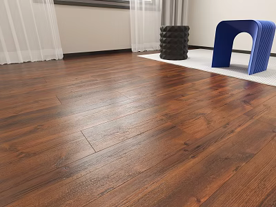 Stylish Hardwood Flooring In Modern Living Space 3d model