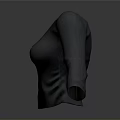 Gray Knitted Top with Three Quarter Sleeves Round Neck and Fitted Design for Daily Wear