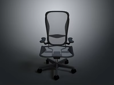 Modern Ergonomic Office Chair With Mesh Back Adjustable Armrests And Swivel Wheels 3d model