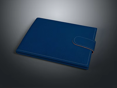 Fashionable Blue Leather Wallet With Buckle Closure Stylish Design For Daily Accessory 3d model