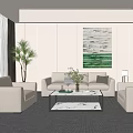 Sofa coffee table combination 3d model
