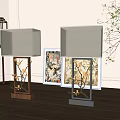 Floor lamp combination 3d model