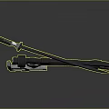 Futuristic Sci Fi Weapon With Metallic Structure And Blue Glowing Accents