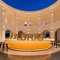 W Bar Stylish Open Design Golden Counter Wine Racks And Ambient Lighting