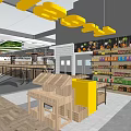 Supermarket Department Store Interior With Open Layout Fresh Produce Shelves And Bright Lighting