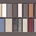 Diverse Wall Paneling Options with Multiple Colors and Textured Designs for Home Decor 3d model