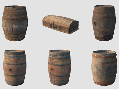 Ancient Container Cask Wine Barrel 3d model