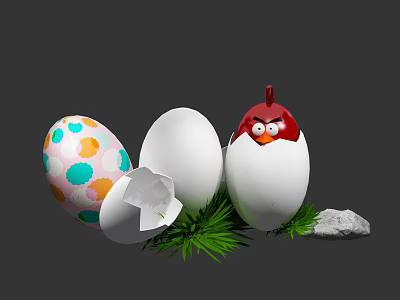 Modern Eggshell Egg Egg Shell Broken Egg Broken Egg Bird Egg Easter Egg 3d model